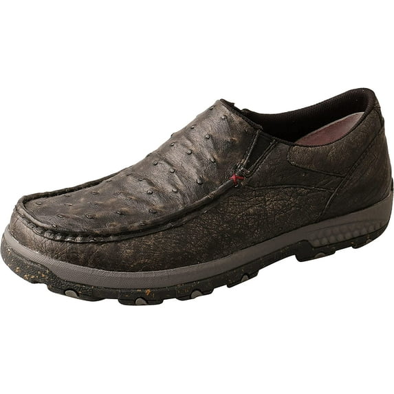 Twisted X Slip-On Men's Driving Mocs with CellStretch, Black & Grey, 7 W