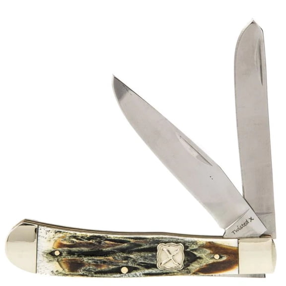 Twisted X Knife Stag Horn Trapper Two Blade