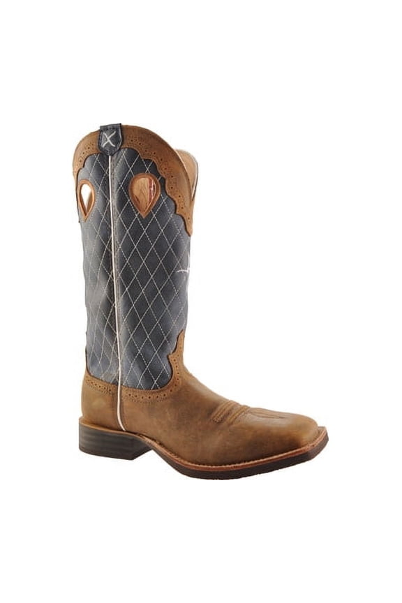 Western Boot Men Ruff Stock Leather 14 B Bomber Blue MRS0027