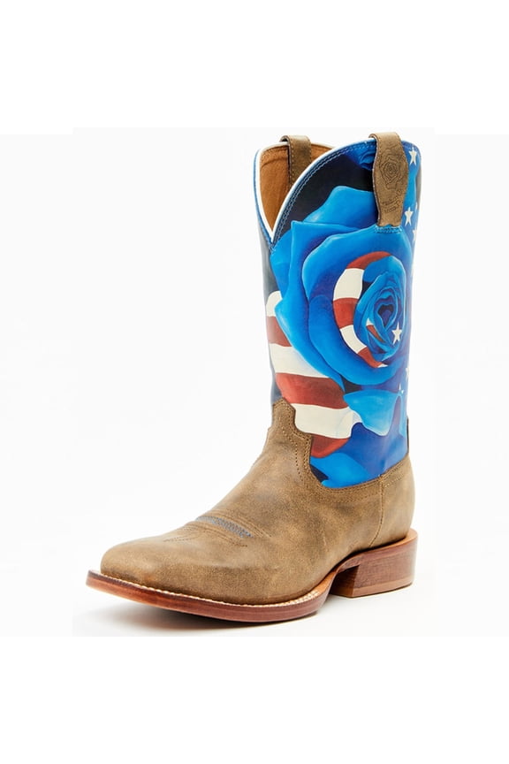 Western Boots Womens Tech X Rose Print 7.5 B Brown WXTL004