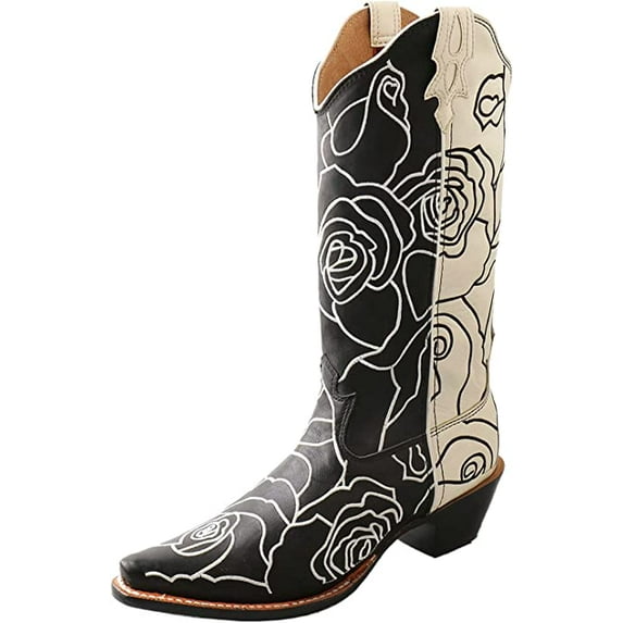 Twisted X Women's 13" Steppin' Out, Black & White, 6.5 B