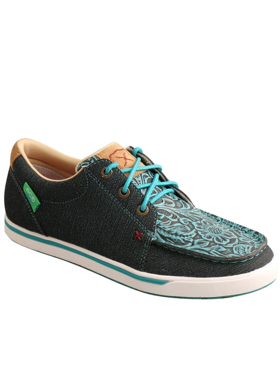 Women's Dark Casual Shoes Moc Toe Teal 8.5 M US