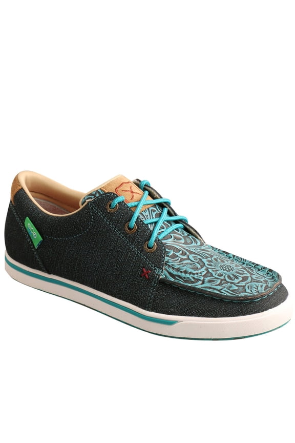 Women's Dark Casual Shoes Moc Toe Teal 9 M