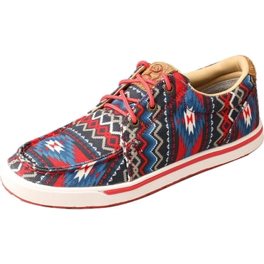 Twisted X Women's Hooey Loper Moc Toe Shoes - Fiesta Aztec Print, Size 9.5 M