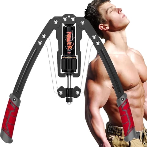 stusgo 10-200KG Hydraulic Power Twister, Adjustable Chest Expander & Arm Builder, Upper Body Fitness Equipment for Home Gym(Red)