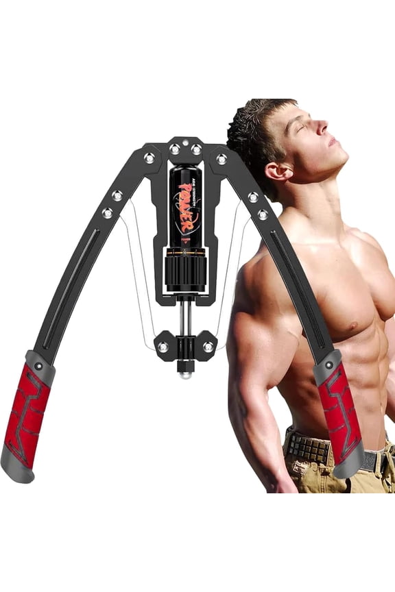 10-200KG Hydraulic Power Twister, Adjustable Chest Expander & Arm Builder, Upper Body Fitness Equipment for Home Gym(Red)