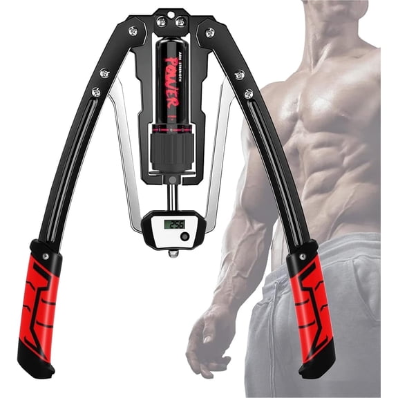 stusgo Twister Arm Exerciser 10-200KG Hydraulic Chest Expander with Counter, Chest and Arm Twister(Red)