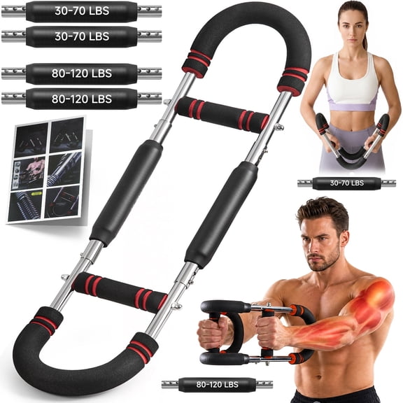 Haiplsh Twister Arm Trainer, 10 Levels 30-120 lbs Adjustable Arm Chest Exerciser for Upper Body Muscle Training, Fitness Gifts for Men Women