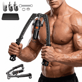Twister Arm Trainer, 3 in 1 Hydraulic Power Adjustable Chest and Shoulder Workout Equipment with Ab Roller Wheels and Hooks