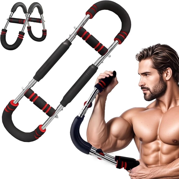 Twister Arm Trainer,60-150lb Adjustable Chest Workout Equipment, Twister Arm Trainer,Portable Power Twister Bar,Detachable Design Fitness Anywhere,Suitable for Camping, , Office, Gym