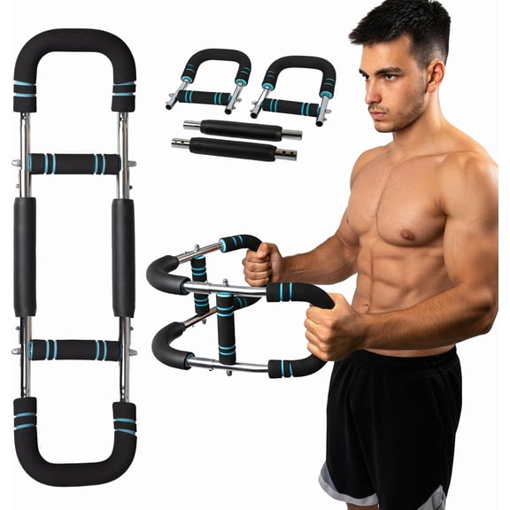 Twister Arm Trainer, Adjustable 3 Resistance Levels (20-60 lbs) Chest Workout Equipment, Portable Chest Trainer for Men & Women, Anti-Slip Handles Arm Workout Equipment, Gorilla Bar