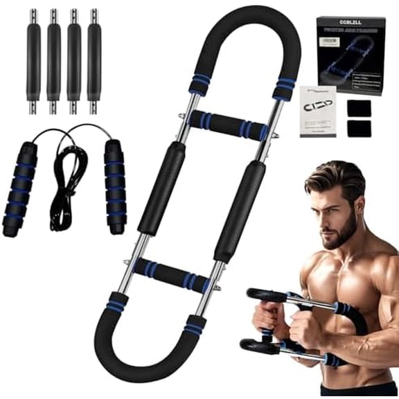 Twister Arm Trainer Adjustable Resistance 30-120lbs Chest Workout Equipment with 4 Springs, Jump Rope & Wrist Guards for Upper Body Strength & Muscle Training at Home$$Sport & Recreation Other