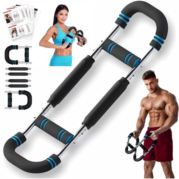 Twister Arm Trainer, Adjustable Resistance Chest Workout Equipment for Men Women, Forearm Biceps Tricep Chest Thigh Exerciser, Portable Spring Home Workout Bar