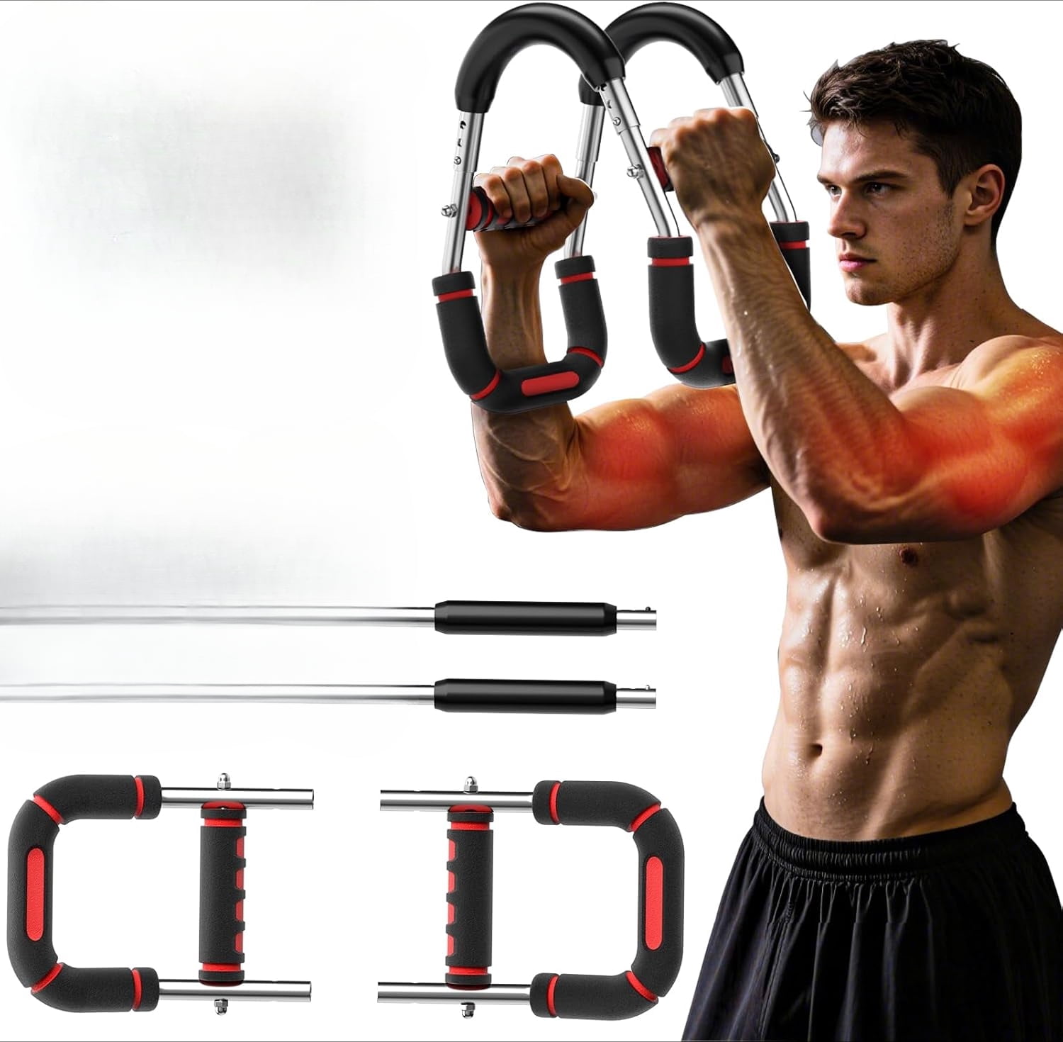 Adjustable Chest Workout Bar Spring Resistance Trainer Twister ...