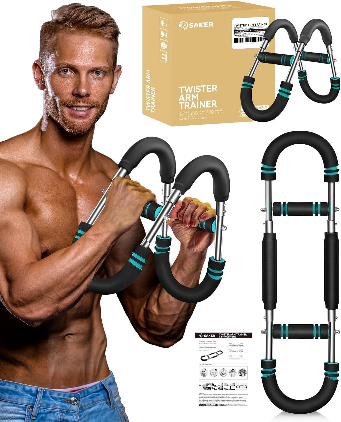 Trainer Tools Home Workout Equipment PowerTwist Arm Trainer - Adjustable Spring ...