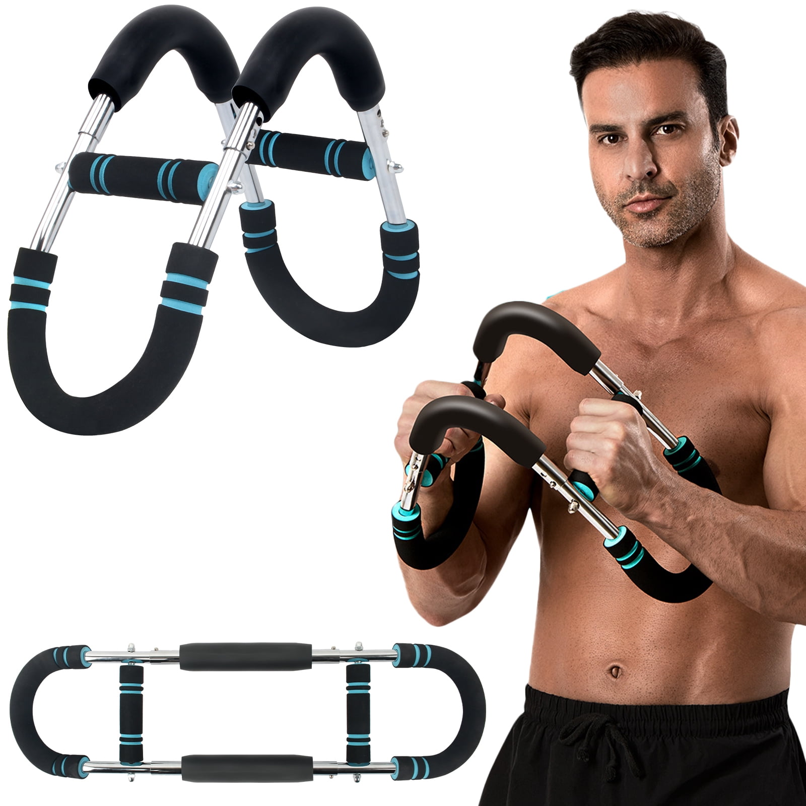 Twister Arm Trainer for Upper Body Workout – 90-160lb Adjustable Resistance Strength Training Bar for Chest, Biceps, Shoulders & Forearms | Home Gym Equipment for Men