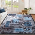 thumbnail image 1 of Memoryfield 10' x 13' Washable Area Rug, Modern Floral Non Slip Rugs, Soft Foldable Accent Rugs Carpet for Indoor Living Room Bedroom, Blue & Gray, 1 of 7