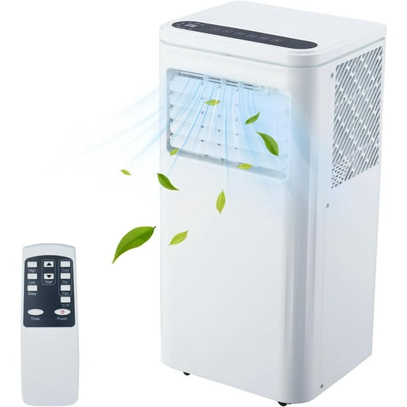 Twister.CK 10000BTU Portable Air Conditioner, 3-in-1 Function AC Cooling, Dehumidifier, Fan, Quiet Operation, LCD Display Remote Control for 450 sq.ft, White