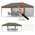 thumbnail image 1 of Twister.CK 10x20 Pop Up Canopy Tent Party Tent, Outdoor Event Protable Instant Shelter Canopy Gazebo with Sandbags and Carry Bag, Brown, 1 of 7