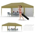 thumbnail image 1 of Twister.CK 10x20 Pop Up Canopy Tent Party Tent, Outdoor Event Protable Instant Shelter Canopy Gazebo with Sandbags and Carry Bag, Khaki, 1 of 7