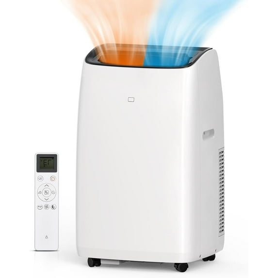 Twister.CK 14000 BTU Portable Air Conditioner with Heater, Inverter AC Unit w/Remote Control & Window Kit for Room up to 750 Sq.ft, White