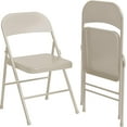 thumbnail image 1 of Twister.CK 2 Pack Folding Chairs, Metal Foldable Chair, for Indoor Outdoor Dining Room, Camping, Wedding, Commercial Banquet, Beige, 1 of 6