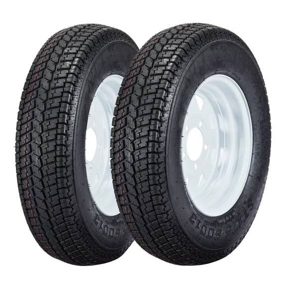 Twister.CK 2 Pack Trailer Tier, 6PR, 13" Rims 5 Lugs Mounted Wheels, Load Range C, St175/80d13 Trailer Tires