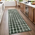 thumbnail image 1 of Twister.CK 2' x 6' Plaid Runner Rugs, Modern Washable Stain-Resistant Carpet, Non Slip Indoor Area Rug for Living Room Dining Room Office, Green, 1 of 7