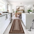 thumbnail image 1 of Twister.CK 2'x10' Braided Print Runner Rug, Machine Washable Non Slip Bedroom Runner Rugs for Kitchen Hallway Laundry Room, Brown, 1 of 7