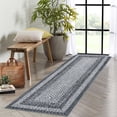 thumbnail image 1 of Twister.CK 2'x6' Braided Print Runner Rug, Machine Washable Non Slip Bedroom Runner Rugs for Kitchen Hallway Laundry Room, Gray, 1 of 7