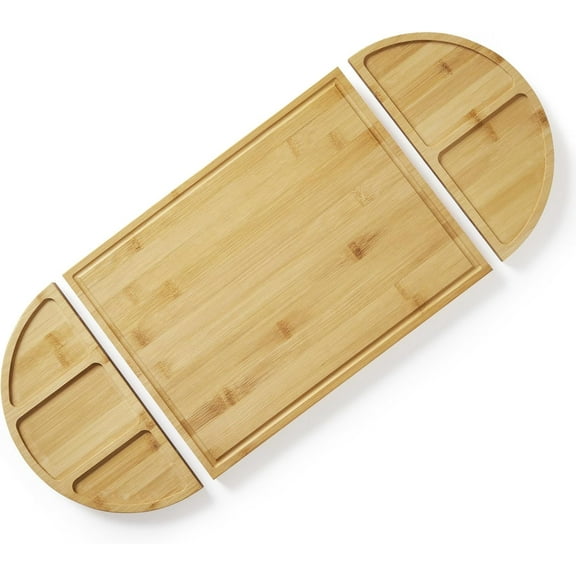 Twister.CK 3 Pcs Cheese Board Set with Magnetic, Large Bamboo Cutting Board Set with 5 Built-In Compartments and Deep Juice Grooves, Cheese Platter for Kitchen, Party
