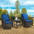 thumbnail image 1 of Twister.CK 3 Pieces Patio Furniture Set, Outdoor Swivel Gliders Rocker, Wicker Patio Bistro Set with Rattan Rocking Chair, Glass Top Side Table and Thickened Cushions for Porch Deck Backyard, 1 of 8