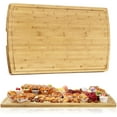 thumbnail image 1 of Twister.CK 36" x 24" Extra Large Bamboo Cutting Board for Kitchen with Juice Groove and Handles, Chopping Board for Meat, Bamboo Stove Top Cover, Wood Charcuterie Board Serving Tray, 1 of 7