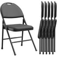 thumbnail image 1 of Twister.CK 6 Pack Folding Chair, PU Foldable Chairs with Padded Seats, Metal Frame Stackable Commercial Seat, for Indoor Outdoor Patio Garden Wedding Party Event, Black, 1 of 8