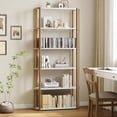 thumbnail image 1 of Memoryfield 6 Tier Bookshelf with Metal Frame, Industrial Tall Bookcase, Freestanding Open Back Display Rack, Storage shelf, for Bedroom, Living Room, White, 1 of 7