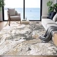 thumbnail image 1 of Twister.CK 6' x 9' Washable Rugs, Modern Marble Print Area Rug, Low Pile Stain-Resistant Carpet, for Living Room Home Office, Grey, 1 of 8