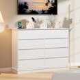 thumbnail image 1 of Twister.CK 8 Drawer Double Dresser for Bedroom, Wooden Chest of Drawers, Modern Storage Cabinet for Living Room, White, 1 of 7