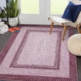 thumbnail image 1 of Twister.CK 9'x12' Modern Braided Print Area Rug, Low Pile Non Slip Carpet, Geometric Bordered Area Rugs for Living Room Bedroom Home Office, Pink, 1 of 7