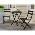 thumbnail image 1 of Twister.CK Bistro Table and Chairs Set of 2, 3 Piece Outdoor/Indoor Folding Patio Bistro Sets, 2 Chair Patio Furniture Set with Table, Foldable Coffee Tables for Balcony, Yard, Garden,Black, 1 of 9