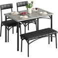 thumbnail image 1 of Twister.CK Dining Table Set for 4, Kitchen Table and Chairs, Rectangular Kitchen Table Set with Upholstered Bench, for Small Space, Apartment, Gray, 1 of 8