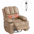 thumbnail image 1 of Twister.CK Electric Recliner Chair with Massage & Heat, 360° Swivel Rocker Lounge Recliner, Single Sofa Chair with Remote Control & Cup Holder, Living Room Bedroom Nursery, Dark Yellow, 1 of 7
