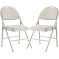 thumbnail image 1 of Twister.CK Folding Chairs 2 Pack, Metal Foldable Chair with Cushion and Non-Slip Feet Pads, Linen Party Chairs, for Meeting Room, Dining Room, Beige, 1 of 7