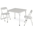 thumbnail image 1 of Twister.CK Kids Folding Card Table and Chair Set of 3, Upholstered Foldable Table and Chair Set, Portable Metal Frame Activity Table and Chairs Set for Eating, Reading, Playing, Beige, 1 of 8