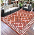 thumbnail image 1 of Twister.CK Outdoor Rug 8x10ft Waterproof for Patios, Plastic Straw Rug Camping Carpet Mats for Picnic, Backyard, Deck, Balcony, Porch, Beach, Red & White, 1 of 8