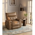 thumbnail image 1 of Twister.CK Oversized Electric Recliner Chair for Adults, PU Leather Rocker Recliner, 360 Degree Swivel Lounge Chair, Modern Massage Single Sofa Chair for Living Room Bedroom, Light Brown, 1 of 8