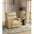 thumbnail image 1 of Twister.CK Oversized Electric Recliner Chair for Adults, PU Leather Rocker Recliner, 360 Degree Swivel Lounge Chair, Modern Massage Single Sofa Chair for Living Room Bedroom, Beige, 1 of 8
