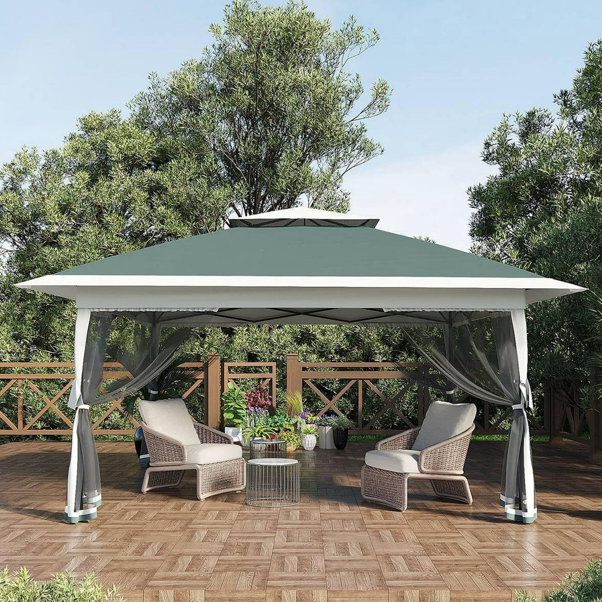 Twister.CK Pop Up 12x12 Gazebo, Canopy Tent with Mosquito Netting, One