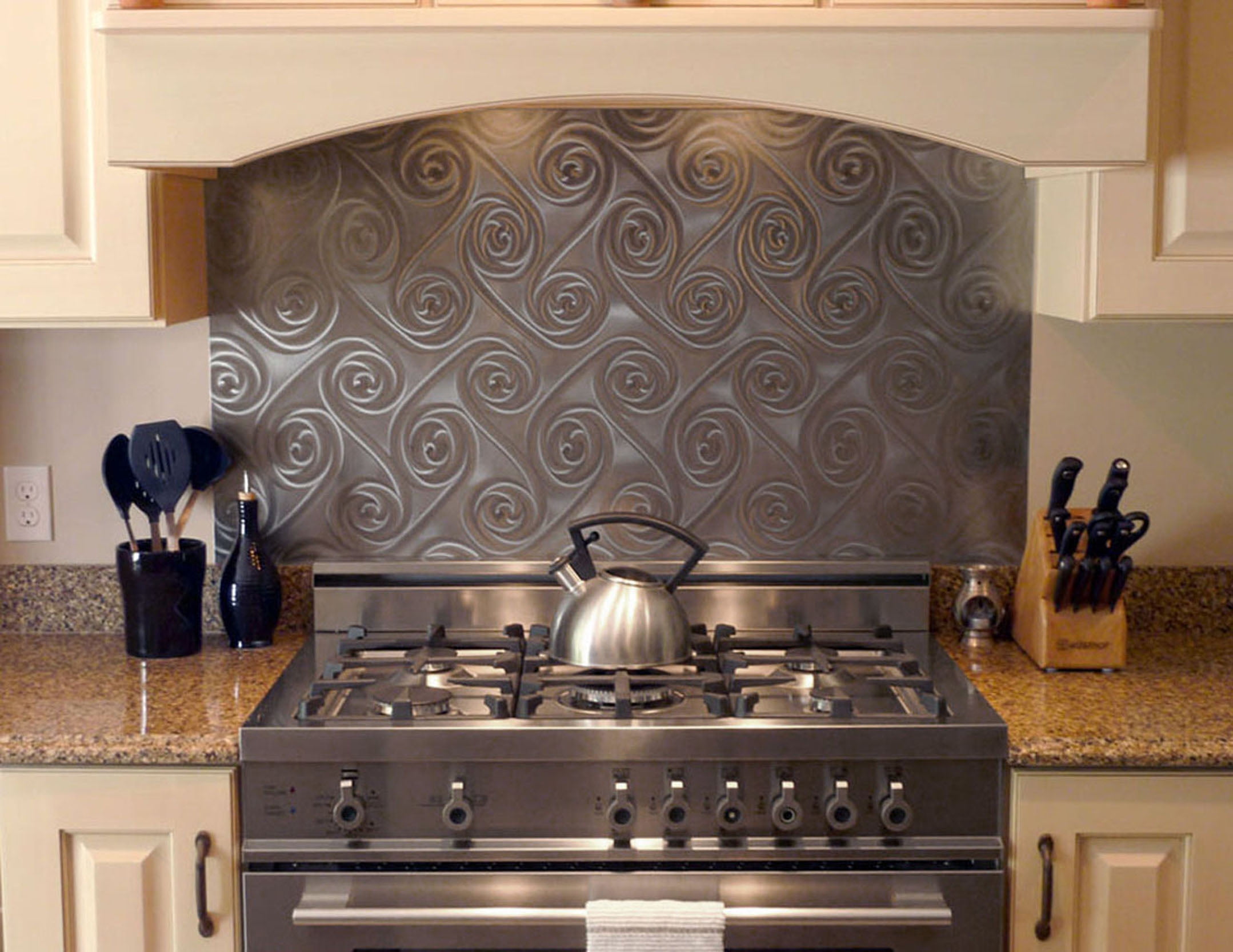 Twister Decorative Stainless Steel Kitchen Backsplash 24" x 36"