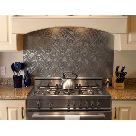 Twister Decorative Stainless Steel Kitchen Backsplash 24" x 36"
