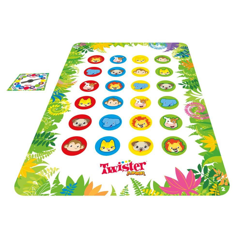 Twister Junior Game, Animal Adventure 2-Sided Mat, Game for 2-4 Players,  Ages 3 and Up